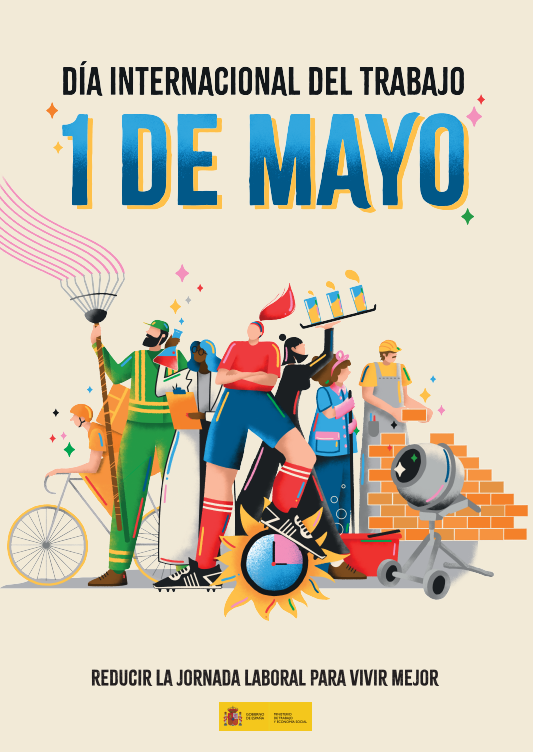 Cartel 1º de mayo de 2024 -  Día internacional de trabajo