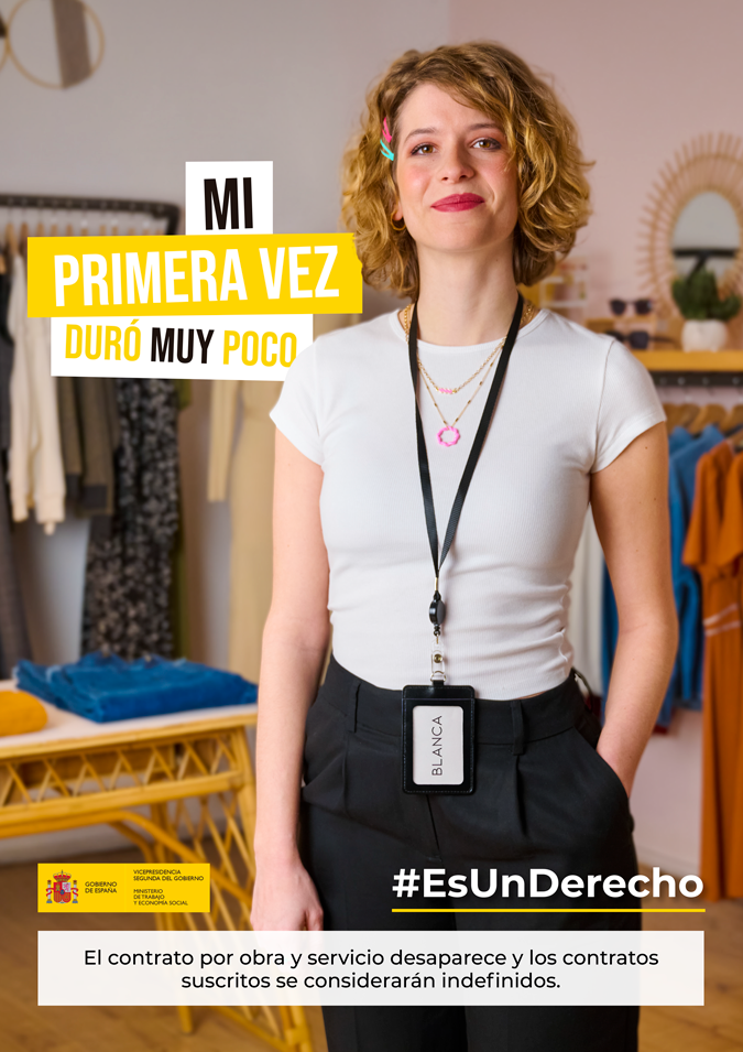 Cartel mujer dependienta